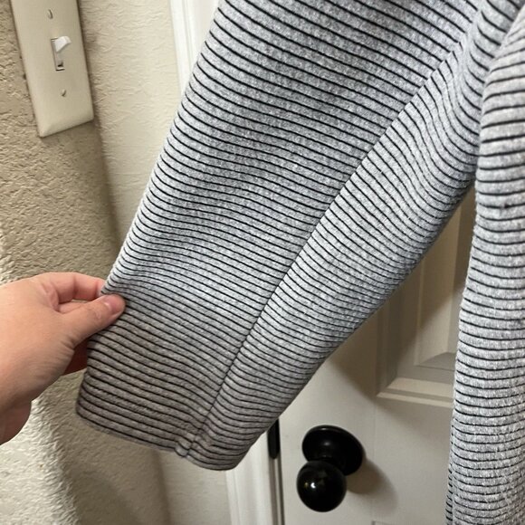 Westbound Gray Ribbed Snap Button Hooded Long Sleeve Jacket Womens Size XL - Picture 7 of 9